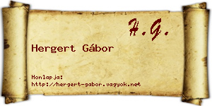 Hergert Gábor névjegykártya